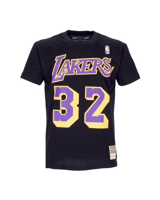 Mitchell & Ness Tops ,Blauw ,Katoen Magic Johnson Nba Tee Zwart in het Blue voor heren