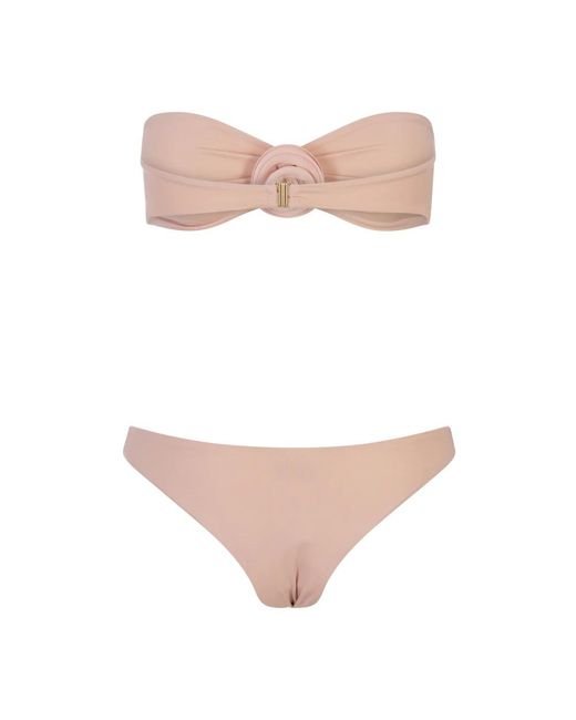 LaRevêche Pink Es quarz bikini-set mit blumendetail