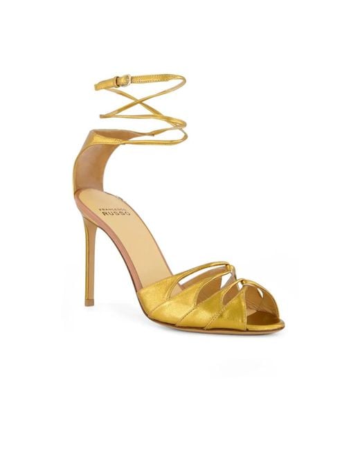 Francesco Russo Metallic High Heel Sandals