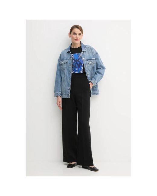 DKNY Oversized Trucker Jacket in het Blue