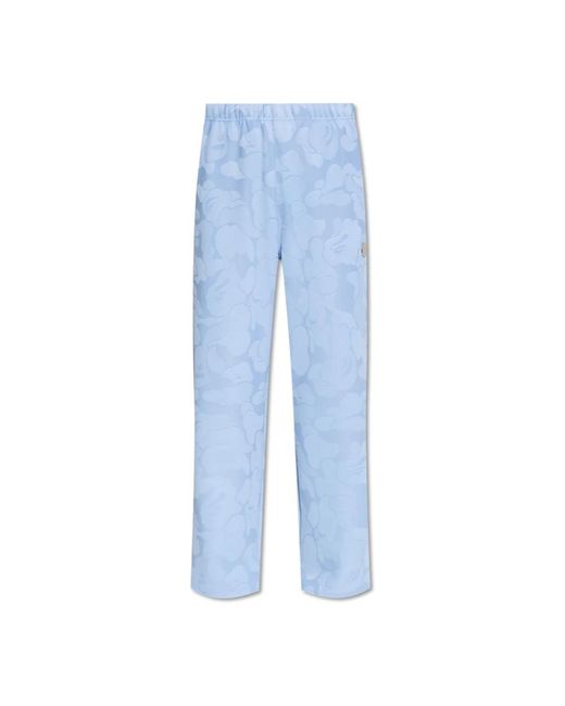 A Bathing Ape Wide Trousers in het Blue