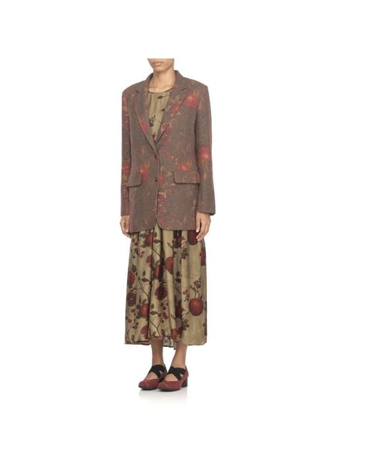 Uma Wang Brown Braune Wollmischjacke Mit Revers