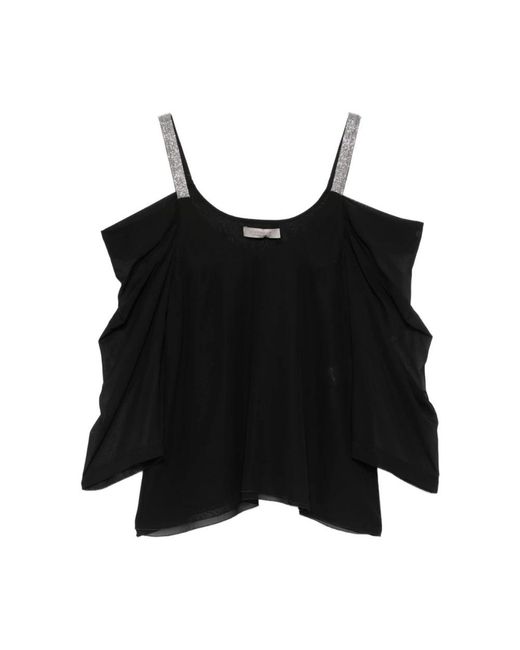 D.exterior Black Blouses