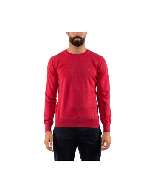 Round-Neck Knitwear di Brooksfield in Red da Uomo