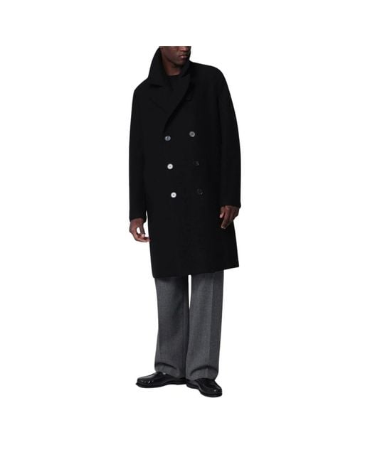 Harris Wharf London Black Double-Breasted Coats for men
