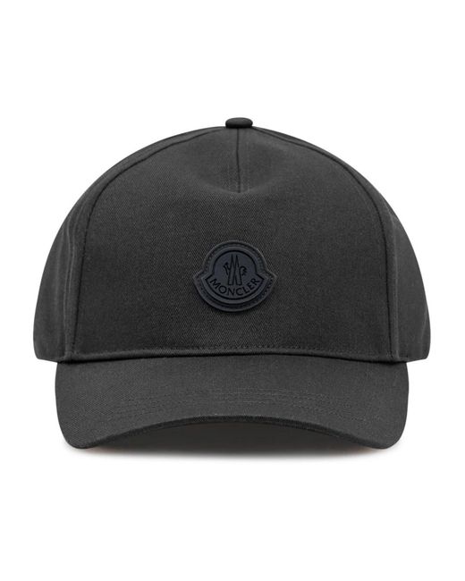 Moncler Accessoires ,Zwart ,Katoen Cotton Gabardine Baseball Cap in het Black voor heren