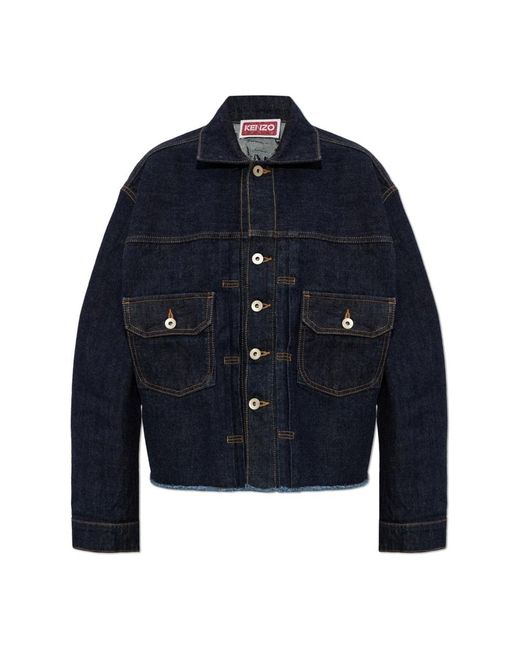 KENZO Jassen ,Blauw ,Denim Jeans Jas in het Blue