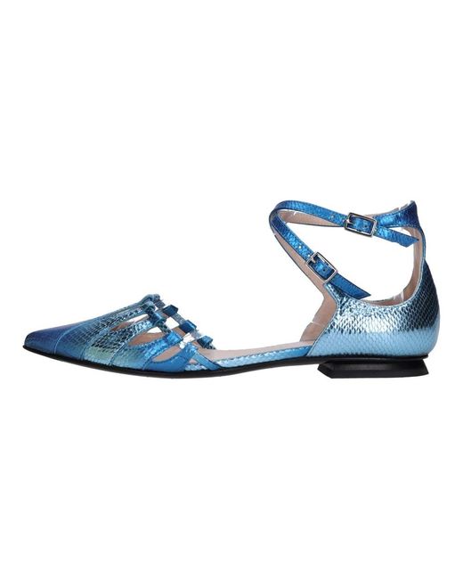 Fabi Blue Flat Sandals