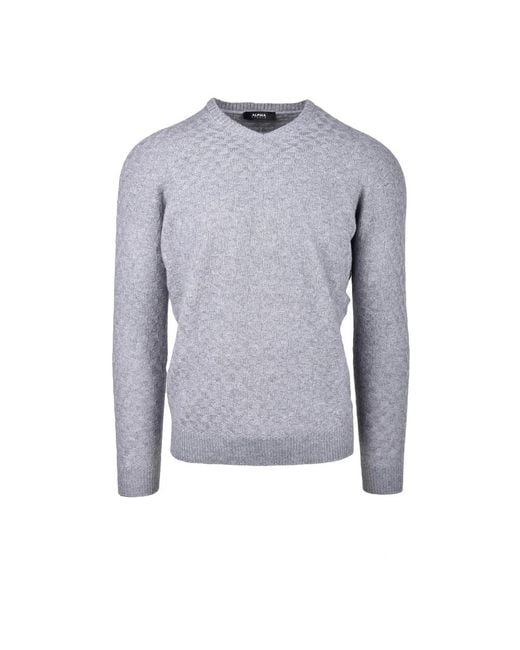 Maglione grigio per uomo di Alpha Studio in Blue da Uomo