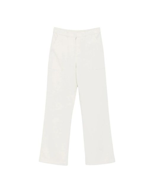 Max Mara White Straight Trousers