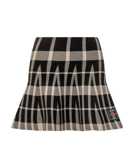 MSGM Plaid Geplooide Minirok in het Black