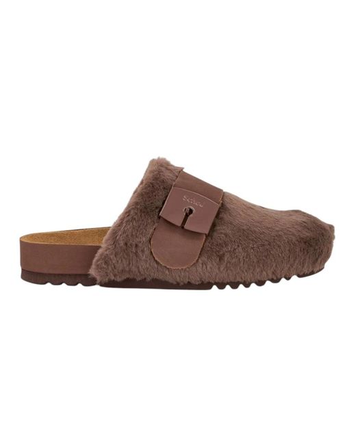 Mules di Scholl in Brown
