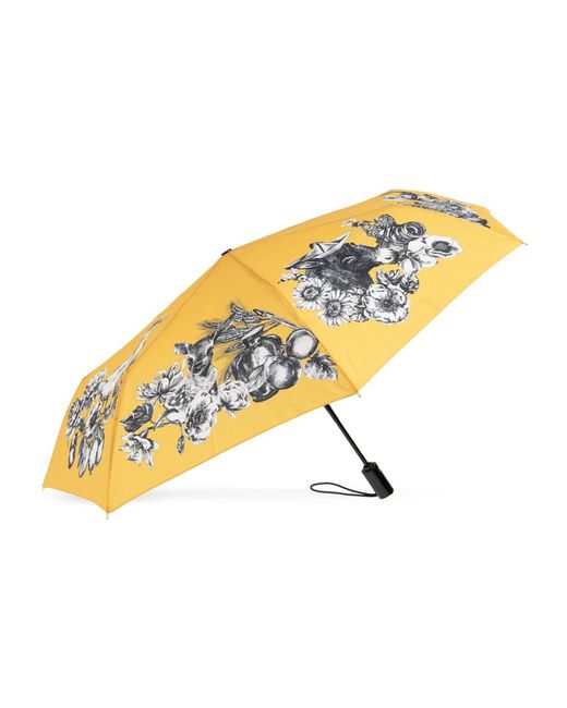 Moschino Accessoires ,Geel ,Polyester Openclose Paraplu in het Metallic