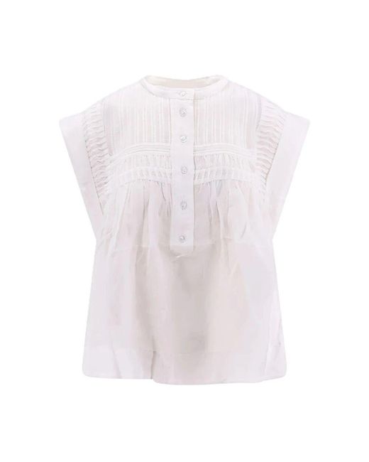 Isabel Marant White Gerüschtes und gepolstertes ärmelloses oberteil isabel marant étoile