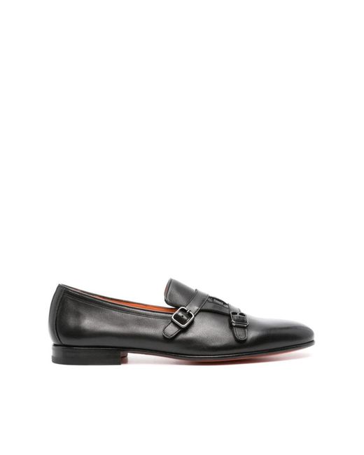 Santoni Black Business Shoes for men