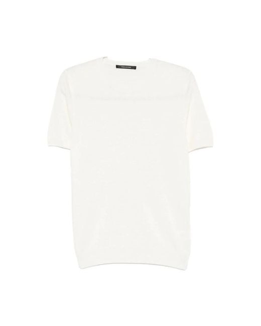 Tagliatore White Round-Neck Knitwear for men