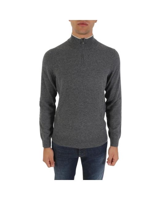 HUGO Truien & Vesten ,Grijs ,Marlo Zip-Neck Sweater in het Gray voor heren