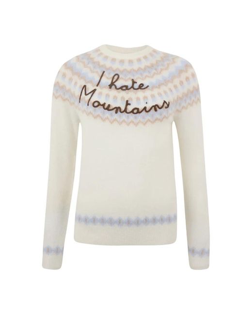 Mc2 Saint Barth White Round-Neck Knitwear