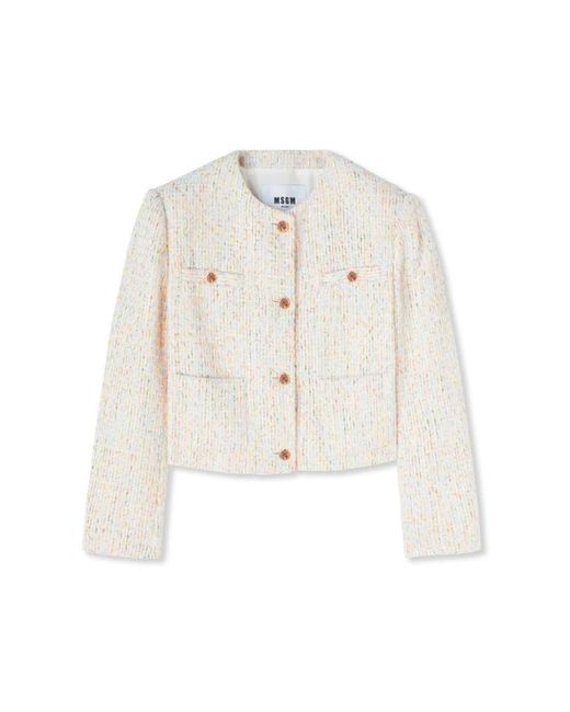 Tweed Jackets MSGM de color White