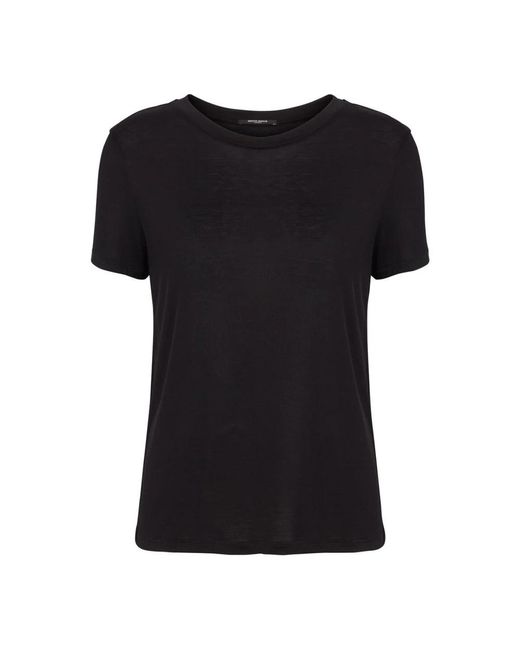 Bruuns Bazaar Tops ,Zwart ,Zwarte Korte Mouw T-Shirt Top in het Black