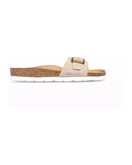 Rohde Schoenen ,Suède Sandal in het White