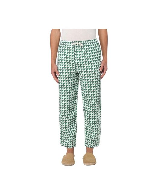 Peninsula Stilvolle Geometrische Print Relaxed Fit Hose in Green für Herren