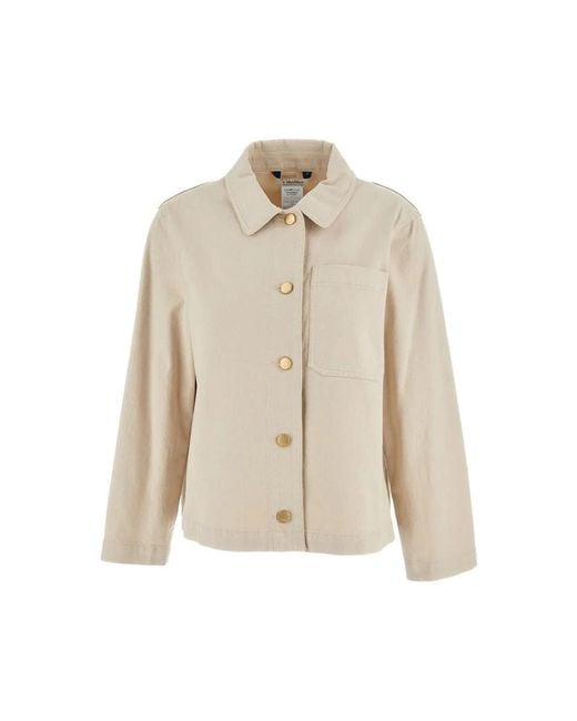 Max Mara Jassen ,Denim Cropped Denim Shirt in het Natural
