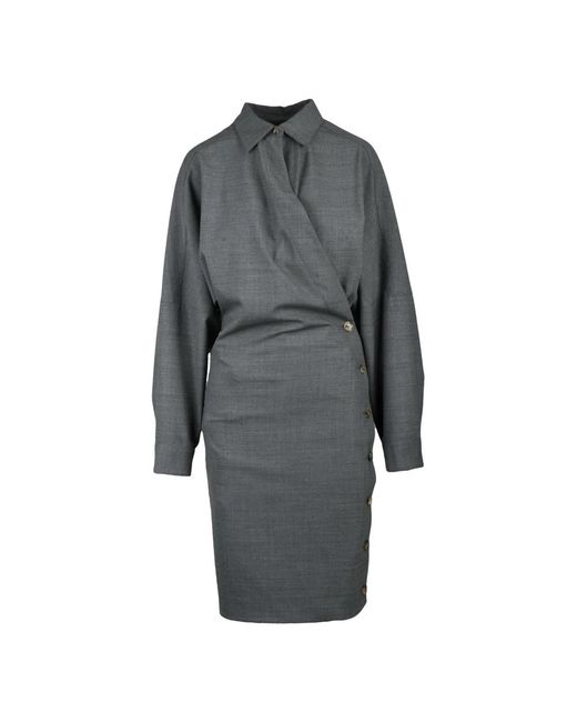 Philosophy Di Lorenzo Serafini Gray Midi Dresses