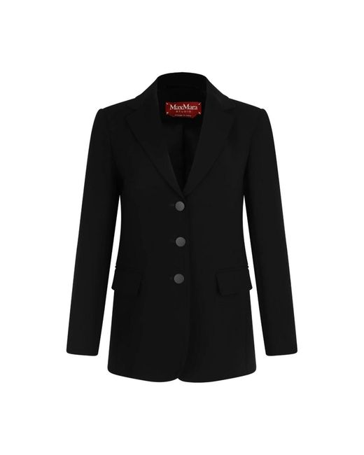 Max Mara Jassen ,Zwart ,Leer Patrik Blazer in het Black