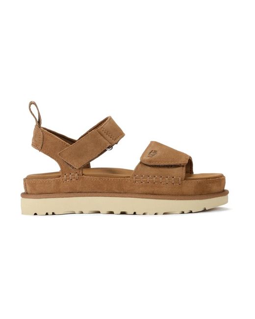 Ugg Schoenen ,Bruin ,Leer Goldenstar Sandaal in het Brown