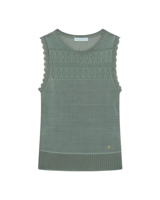 Guess Green Sleeveless Tops