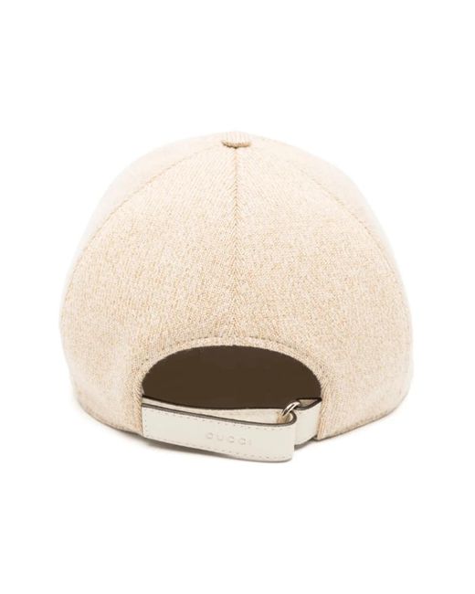 Gucci Accessoires ,Wol Wollen Pet Met Dubbel G-Logo in het Natural