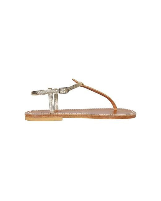 K. Jacques Metallic Flat Sandals