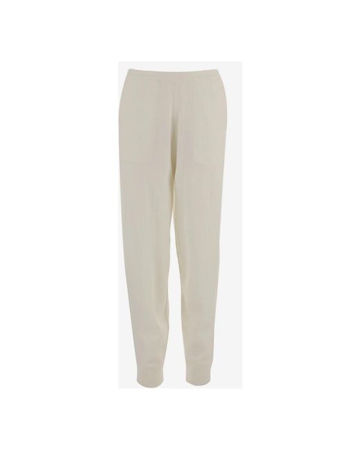 Allude Broeken ,Wit ,Wol Wool And Cashmere Pants in het Gray