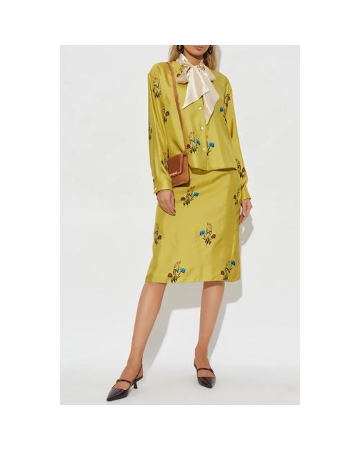 Marni Yellow Midi Skirts