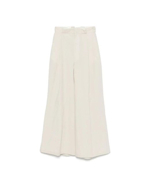 Maison Margiela White Wide Trousers