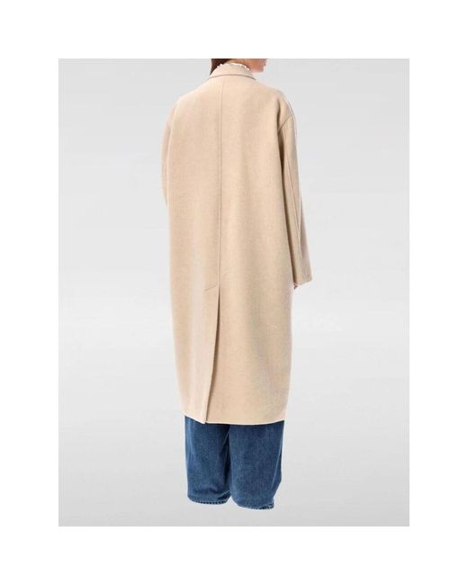 Isabel Marant Natural Beiger Wollmantel Lang