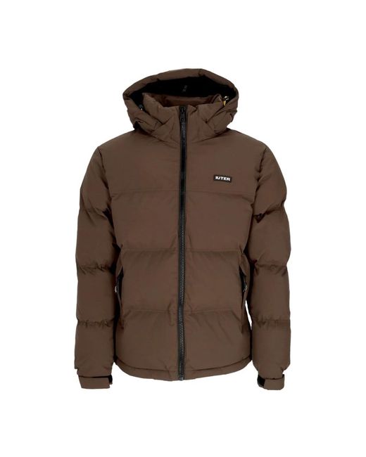 Iuter Jassen ,Bruin ,Polyester Bruine Puff Donsjas Hoge Hals in het Brown voor heren