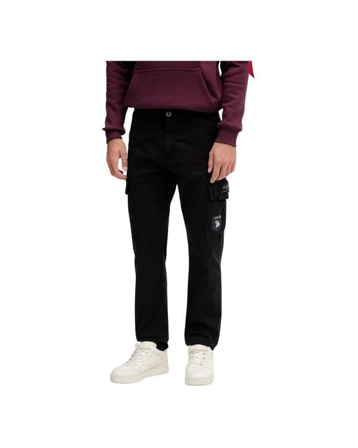Alpha Industries Petrol Patch Pant in het Black voor heren