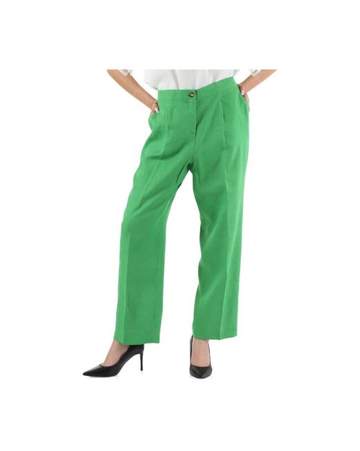 Trousers > wide trousers Elena Miro en coloris Green