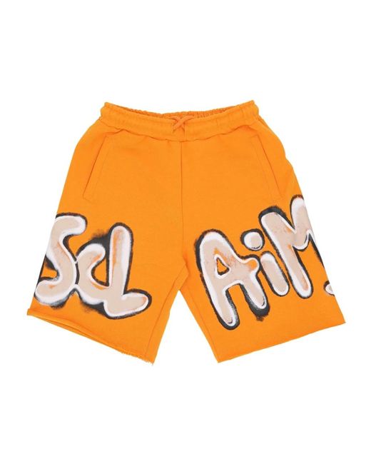 DISCLAIMER Orange Casual Shorts for men