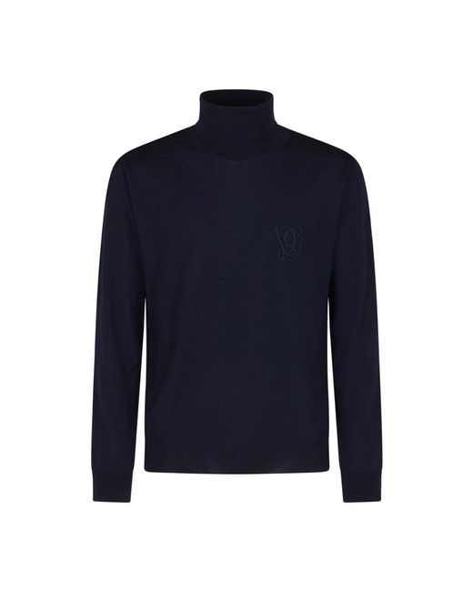 Valentino Truien & Vesten ,Blauw ,Wol Geborduurd Wollen Overhemd in het Blue voor heren