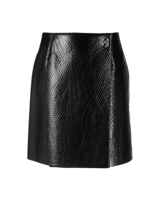 Ferragamo Black Leather Skirts