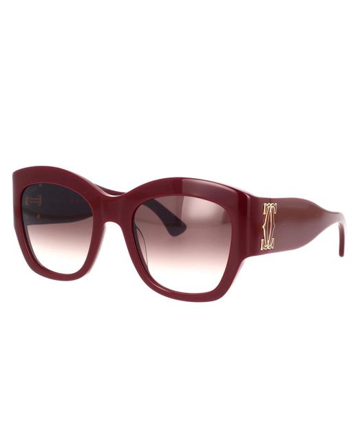 Cartier Elegante Oversized Zonnebril in het Brown
