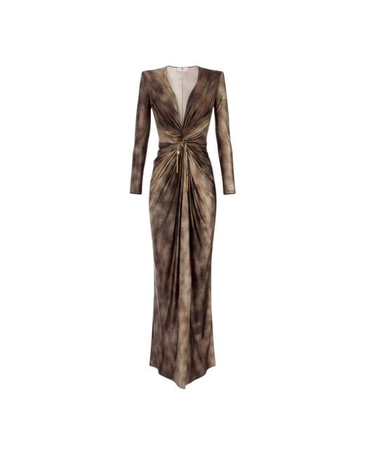 Elisabetta Franchi Brown Gowns