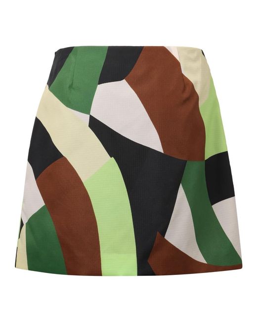 Plan C Green Short Skirts