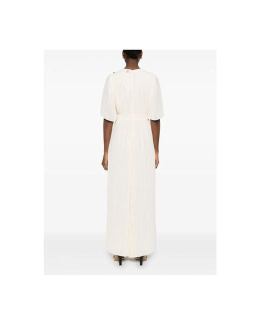 Twinset Geplooide Jurk Met Riem in het White