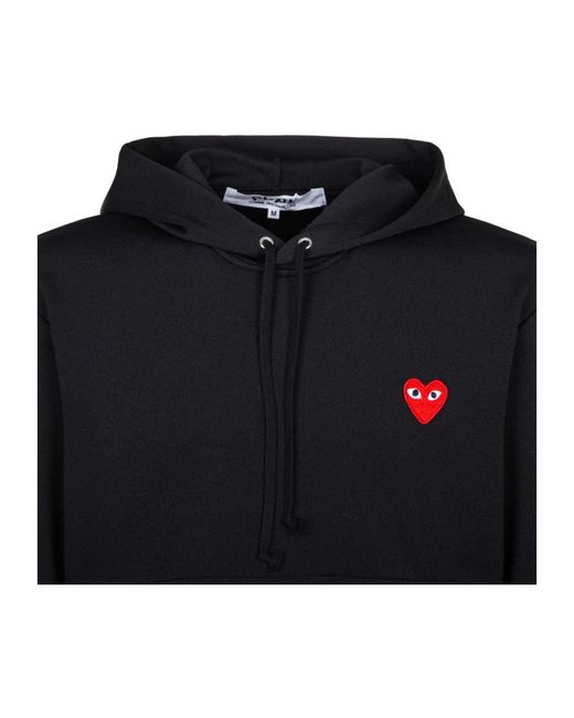 Comme des Garçons Schwarzer pullover-hoodie mit herzdruck in Black für Herren