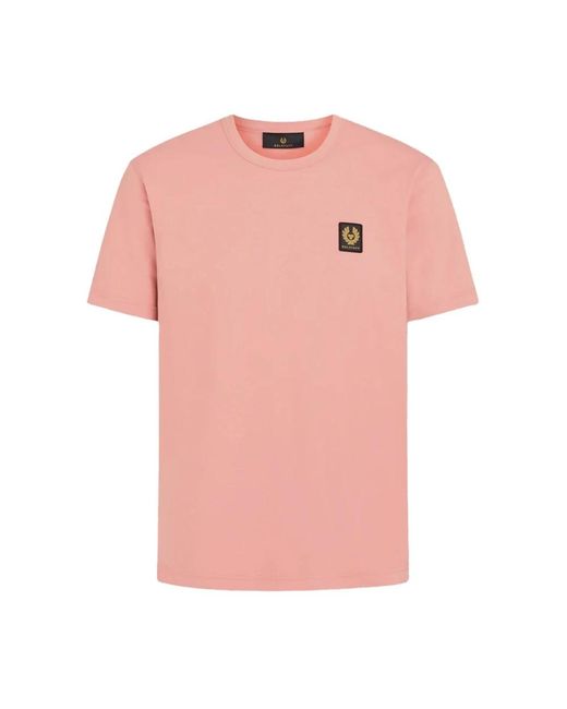 Belstaff Logo patch baumwoll t-shirt in Pink für Herren