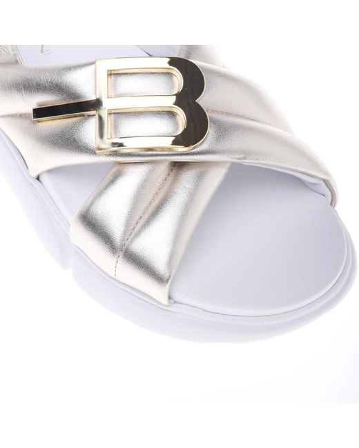 Baldinini Metallic Sandal in gold nappa leather